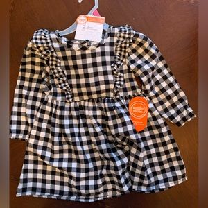 18 month black & white plaid dress with tights